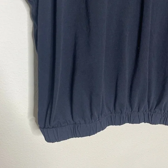 Pilcro Black Banded Bubble Hem Blouson Dolman Sleeve Top XL - Picture 4 of 8